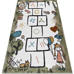 Dywany Łuszczów Carpet FUN Hop for Children Hopscotch Animals Green 120x170cm