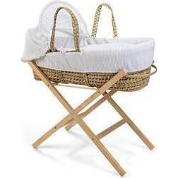 Clair De Lune Waffle White Palm & Natural Folding Stand