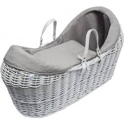 Kinder Valley Waffle White Pod Moses Basket with Fleece Body Surround