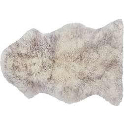 Beliani Natural Genuine Sheepskin Rug Fluffy Blankets White, Black, Grey