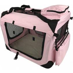 Large Pet Carrier Folding Soft Crate - Pink