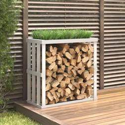 vidaXL Vedställ Vit 108 x 52 x 106 cm Massiv Furu