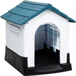 vidaXL Casetta Per Cani Blu 57x68x66 cm In Polipropilene
