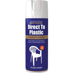 Rust-Oleum AE0030001E8 Direct To Plastic Gloss Spray White 0.4L