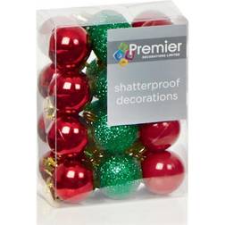 Premier Decorations Accents 24 Multi Finish Baubles Christmas Tree Ornament