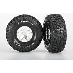 Traxxas Tires & Wheels Goodrich S1/S-Spoke Chr.-Black 4WD/2WD Rear