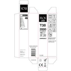 Flos Rake3l1003261006 Led E27 T38 15w 2000lm Proxima 2700k Dimmable LED pærer Klar RAKE3L1003261006