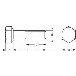 M 16X120 FZB stålbolt 8.8 - 25 stk.