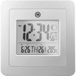 Marathon CL030049GG Digital Clock with Moon Phase, Alarm, Temperature, Calendar Date Wall or Stand Place in Any Room to Enhance The Décor-Batteries Included, Graphite Grey