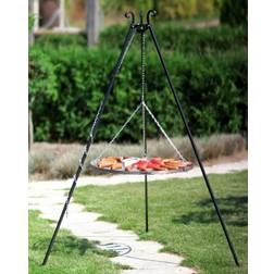 CookKing Barbecue Treppiede Da 180 cm Con Griglia In Acciaio Inox Da 80 cm