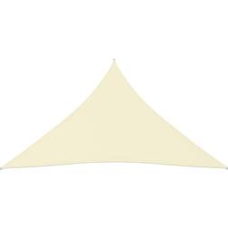 vidaXL Toldo De Vela Triangular Tela Oxford Color Crema 5x7x7 m