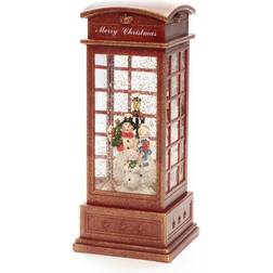 Konstsmide Telephone Booth with Snowma Red Lampada Natalizia 25cm