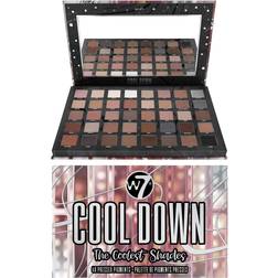 W7 W7 Cool Down Pressed Pigment Palette 40 High Impact Cool Tone Colors Flawless Long-Lasting Glam Makeup