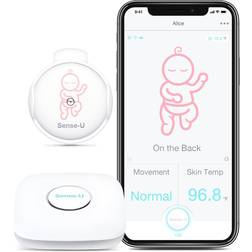 Sense-U Smart Bluetooth Baby Breathing & Rollover Movement Monitor Alerts You for No Breathing Stomach Sleeping with Audible Alarm from Your Smartphone