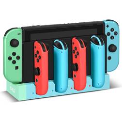 TNP Switch Joycon Charging Dock for Nintendo Switch Controller Charger Station and Switch OLED, Support 4 Joy con Holder with Indicator, Docking Stand