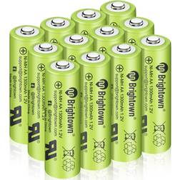 NiMH Rechargeable AA Battery High Capacity 1.2v Pre Charged Double A Battery for Solar Lights Battery String Lights TV Remotes Wireless Mouses Radio Flashlight (AA-1300mAh-12pack)