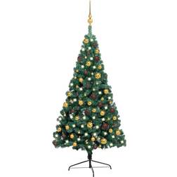 vidaXL Half LEDs&Ball Set Juletræ 120cm