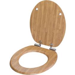 Casaria Siège De WC Système D'abaissement Automatique MDF Abattant Standard Salle De Bain Lunette Couvercle Toilette Bambou