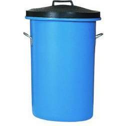 Heavy Duty Cylindrical Storage Bin With Lid Blue 311962