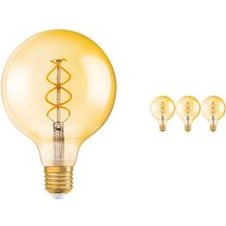 Osram Fordelspakke 4x Vintage 1906 LED E27 Globe filament guld 125mm 5W 250lm 820 ekstra varm hvid erstatter 25W
