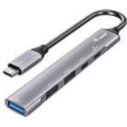 Equip Hub USB 3.2 Gen 1 Type-C 5000 Mbit/s Plata