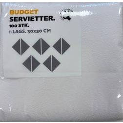 Budget Servietter hvid 30x30 cm