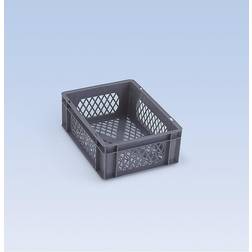 Euro stacking container, perforated walls and base, LxWxH 600 x 400 x 320 mm, red, pack of 5