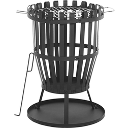 Beliani Modern Outdoor Fire Pit Openwork Steel Black Grate Coal