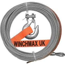 WINCHMAX Winch Cable/Wire Rope 15m 5mm with 1/4 Clevis