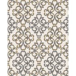 EDEM 85037BR33 Baroque wallpaper metallic highlights cream light ivory 5.33 m2