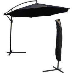 KCT Black Parasol with Cover KCT 3.5m Garden Cantilever Parasol with Cover