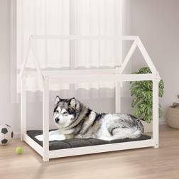 vidaXL Hundbädd Vit 111 x 80 x 100 cm Massiv Furu