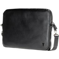 Torro Leather Laptop Messenger Bag Black