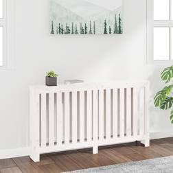 vidaXL Cache-Radiateur Blanc 153x19x84 cm Bois Massif De Pin