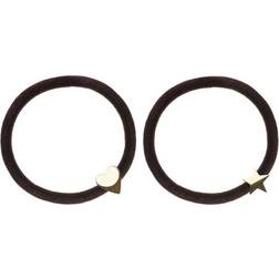 Dark 2 pk Velvet Hair Tie Chocolate Brown