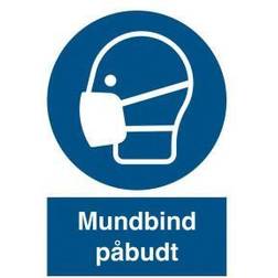 Påbudsskilt Mundbind Påbudt plast A4 TEMP261PA4