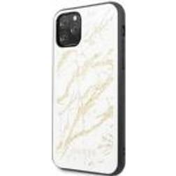 Guess GUHCN58MGGWH iPhone 11 Pro white/white hard case Glitter Marble Glass