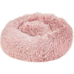 Beliani Pet Donut Bed Pink Dog Cat Plushy Furry Cuddler Cushion Kulu