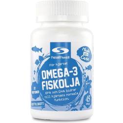 Healthwell Omega-3 Fiskeolie, 45 kapsler 45 stk