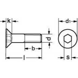 M 12X80 sort undersænket insexskrue 10.9