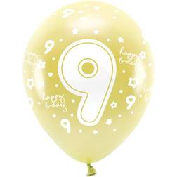 PartyDeco 9 Års Balloner 6 Stk