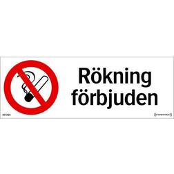 Systemtext Skylt SYSTEMTEXT Rökning förbjuden 297x105mm