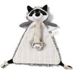 BabyOno Schmusetuch, Kuscheltier Nickerchen mit Schnullerhalter, RACOON ROCKY, 747