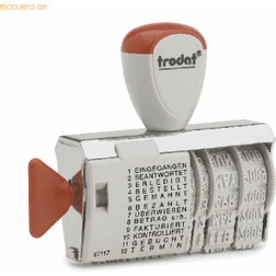 Wedo Trodat 1117 Classic datum- och ordbandstämpel, förkortad månad, avtrycksstorlek 6 x 56 mm, avtrycksfärg svart