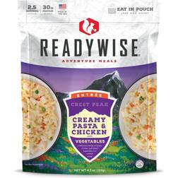 ReadyWise 2-Serving Emergency Food Supply, Creamy Pasta & Chicken, Dehydrated Camping Food, Disaster Preparedness and Survival Food, Single Pouch