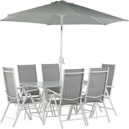 Venture Design Spisegruppe Brekki inkl. Parasol Essgruppe, 1 Tisch einschl. 6 Stühle