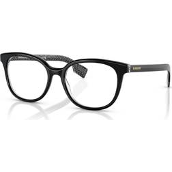 Burberry Square Eyeglasses, BE229153-o Black/Print Tb/Crystal