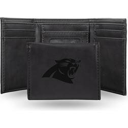 NFL Fan Shop Rico Carolina Panthers Laser-Engraved Black Trifold Wallet