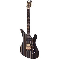 Schecter Schecter Synyster Custom-S Electric Guitar, Gloss Black with Gold Stripes