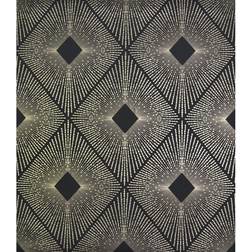 York Wallcoverings Antonina Vella Modern Metals Harlowe Black and Gold Wallpaper